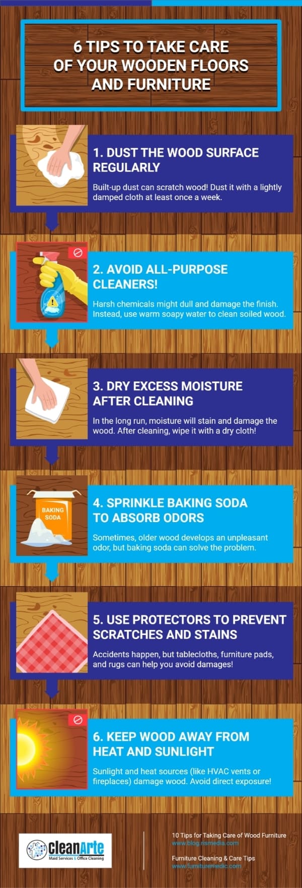 CleanArte Maid Services - 6 Tips To Take Care Of Your Wooden Floors And Furniture